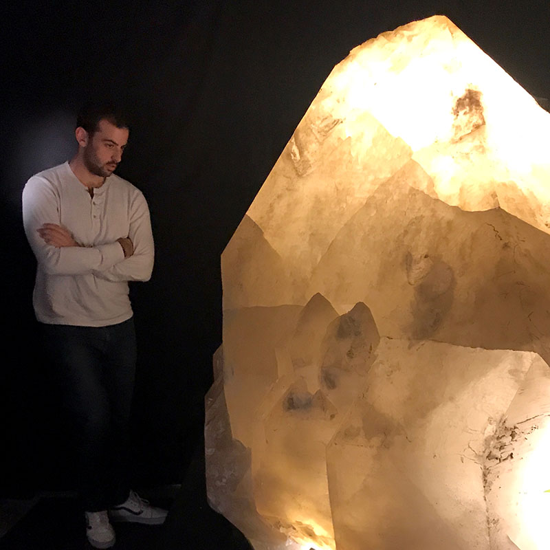 visitors view a crystal